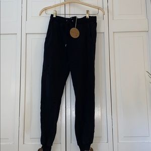 Black honey punch joggers with rips